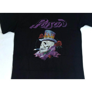 Poison - Smoking Skull Official Fitted Jersey T Shirt ( Men M) ***READY TO SHIP from Hong Kong***